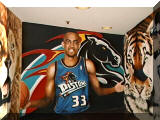 mural artist James Labadie - Grant Hill Pistons mural