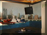 mural artist James Labadie - hydroplane boat racing mural
